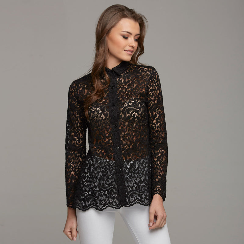 EVIE LACE BLACK OPEN BACK - CT033