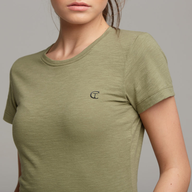 TEGAN KHAKI SLUB TEE - CT052