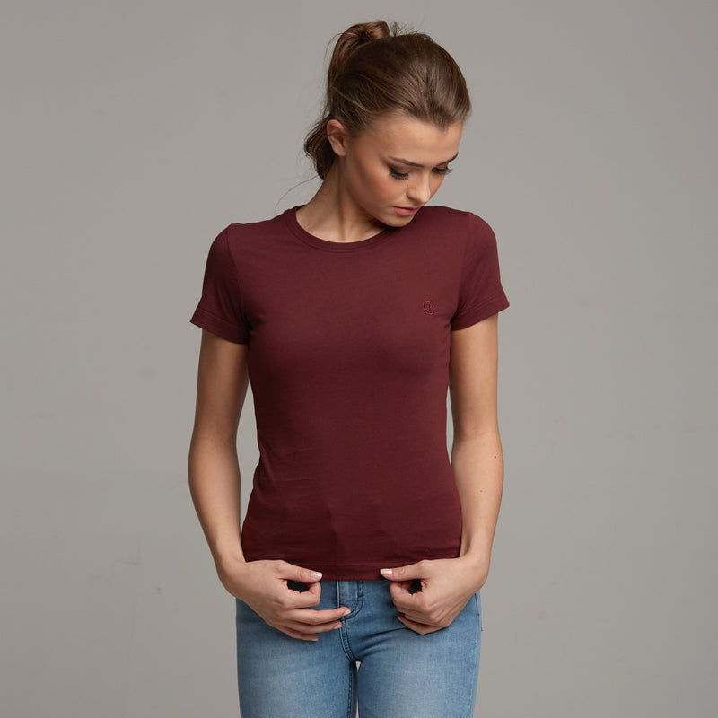 TEGAN BURGUNDY TEE - CT049